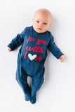 Bla Bla Bla pyjama blauw baby rode letters for you with love wit hart