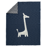 fresk gebreid deken blauw giraf indigo omgeslagen linker hoek