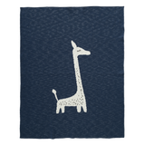 fresk gebreid deken blauw giraf indigo