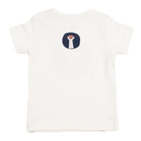 Pigeon Organics T-shirt korte mouwen hoofd meerkat wit zwart oranje organische bio katoen gots